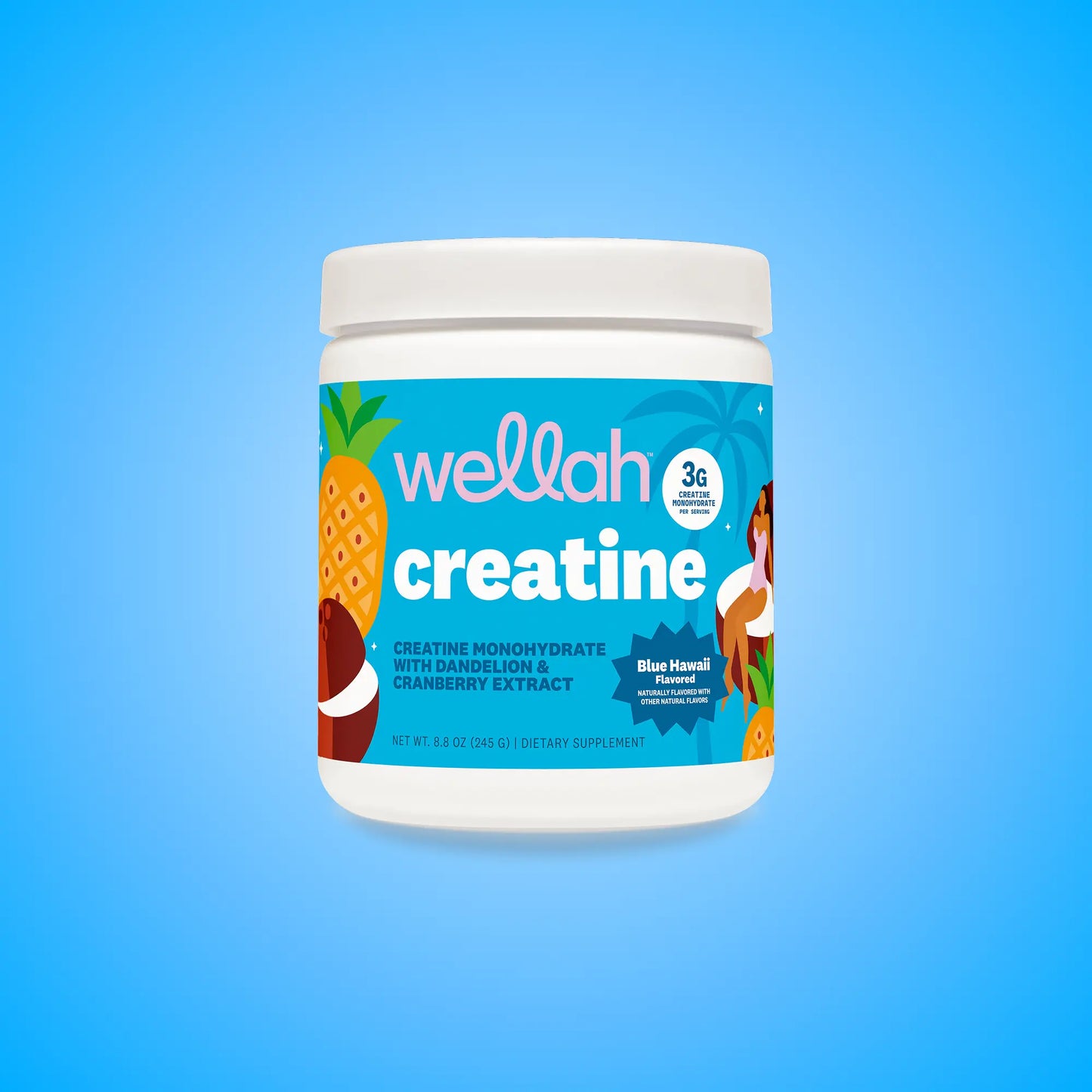 Wellah Nutrition Creatine Monohydrate - 50 Servings, 3G Creatine, Supports Energy, Muscle Recovery & Strength, Cognitive Health Dietary Supplement Powder