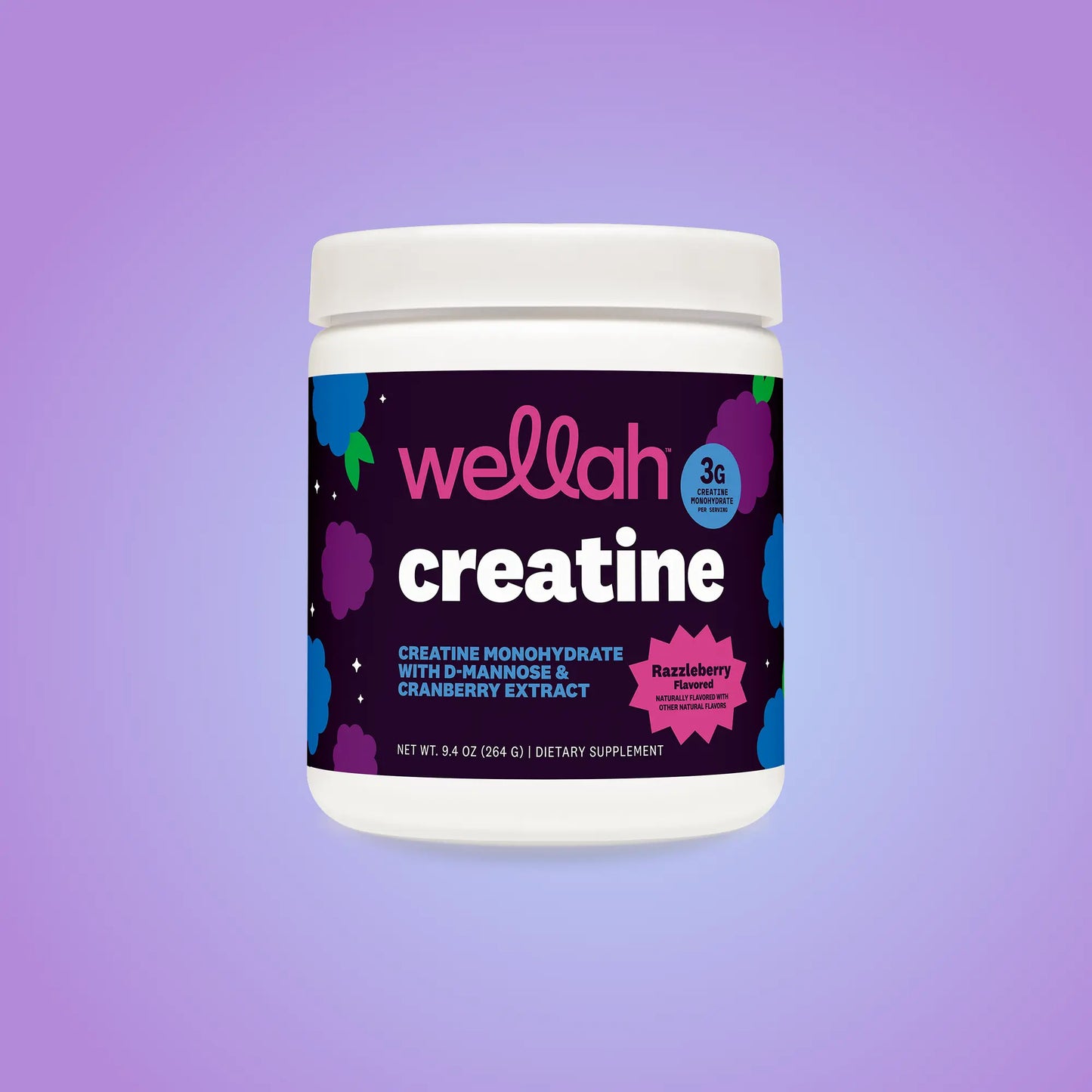 Wellah Nutrition Creatine Monohydrate - 50 Servings, 3G Creatine, Supports Energy, Muscle Recovery & Strength, Cognitive Health Dietary Supplement Powder