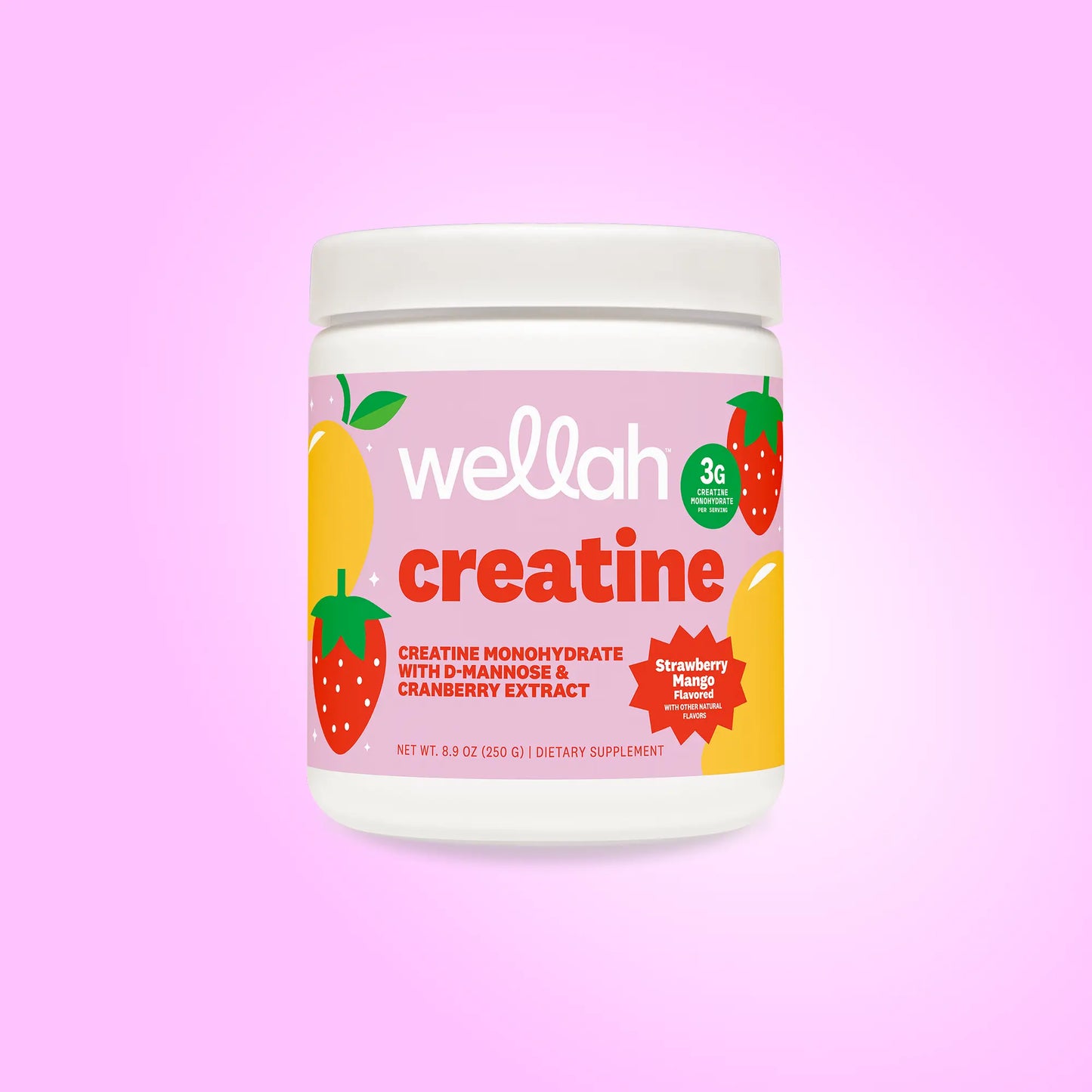 Wellah Nutrition Creatine Monohydrate - 50 Servings, 3G Creatine, Supports Energy, Muscle Recovery & Strength, Cognitive Health Dietary Supplement Powder