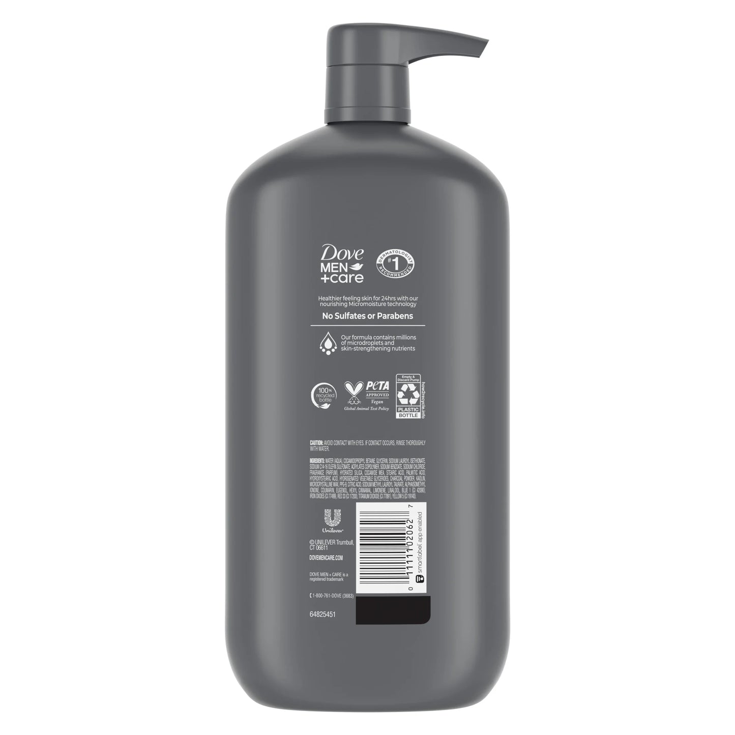 (4 Pack)  Body and Face Scrub Body Wash for Men Charcoal + Clay with 24-Hour Nourishing Micromoisture Technology, 30 Fl Oz