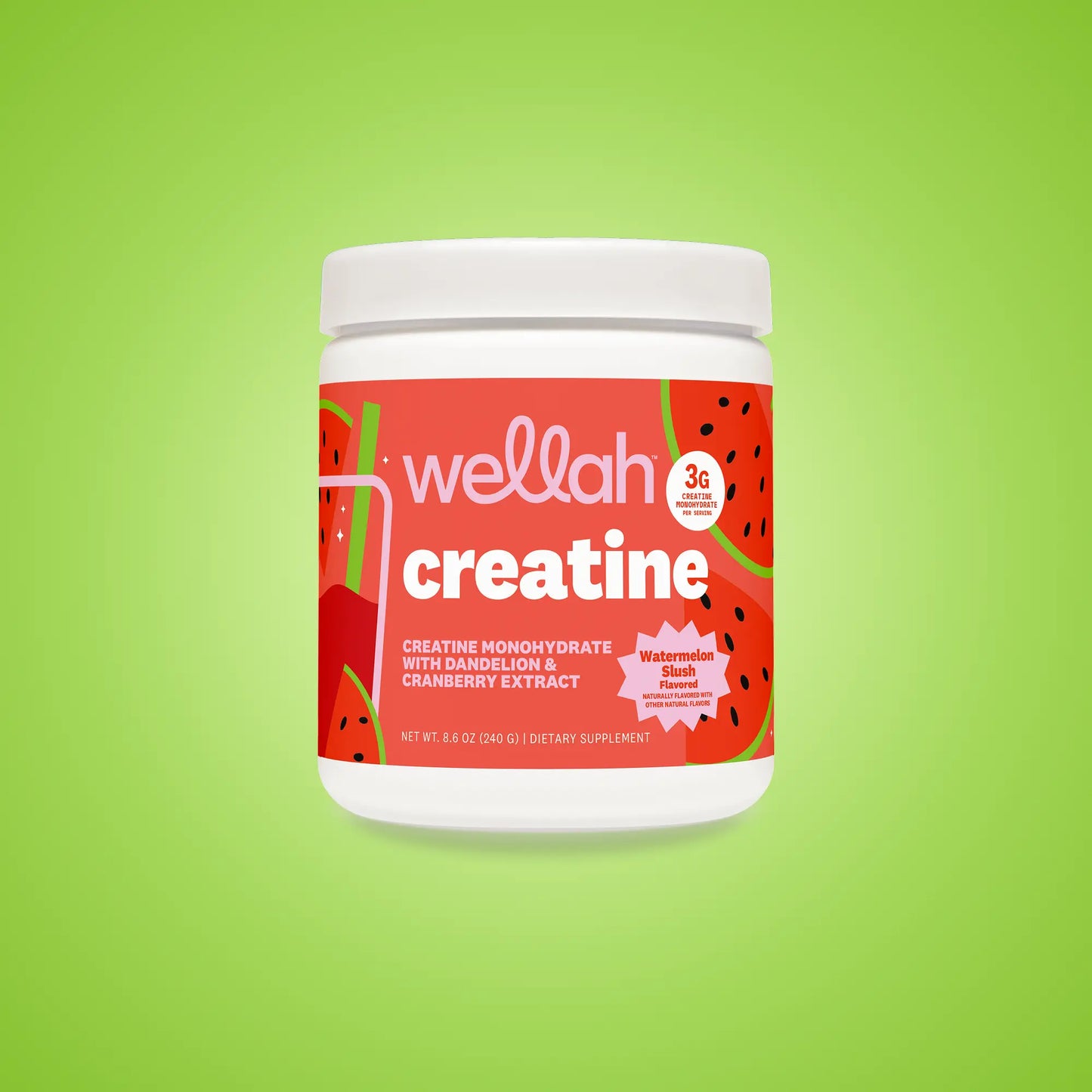 Wellah Nutrition Creatine Monohydrate - 50 Servings, 3G Creatine, Supports Energy, Muscle Recovery & Strength, Cognitive Health Dietary Supplement Powder