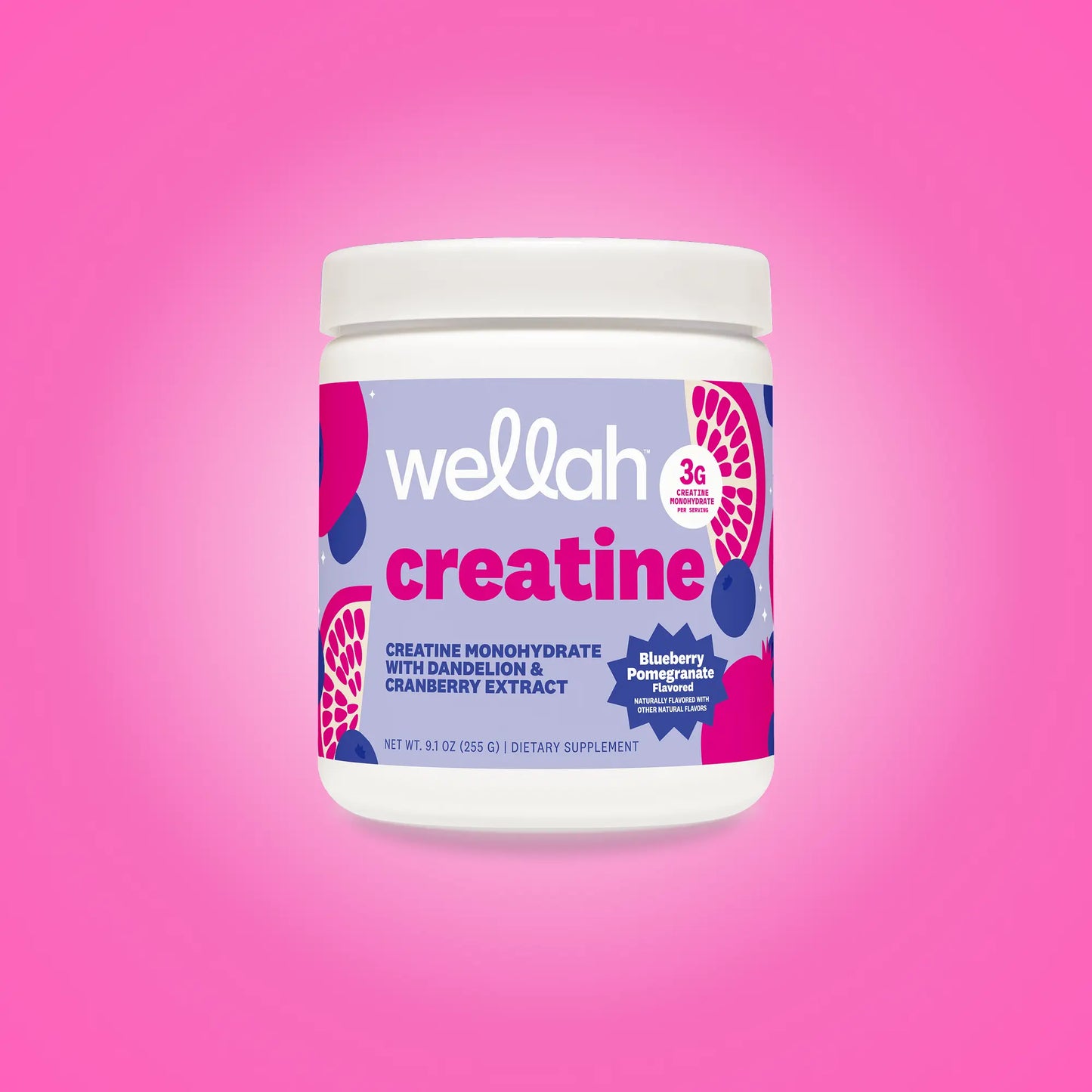 Wellah Nutrition Creatine Monohydrate - 50 Servings, 3G Creatine, Supports Energy, Muscle Recovery & Strength, Cognitive Health Dietary Supplement Powder